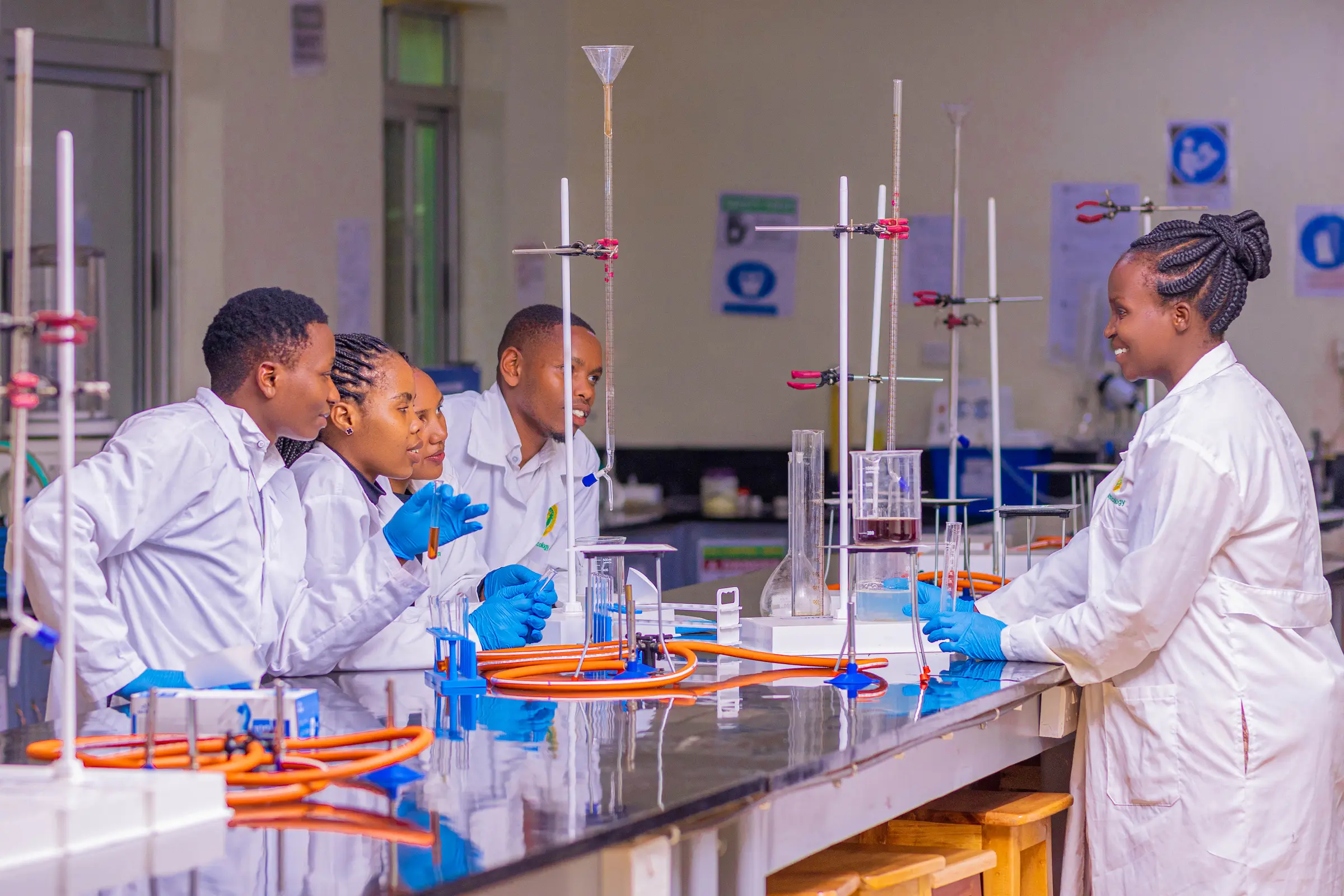 King Ceasor University students learning in a science laboratory