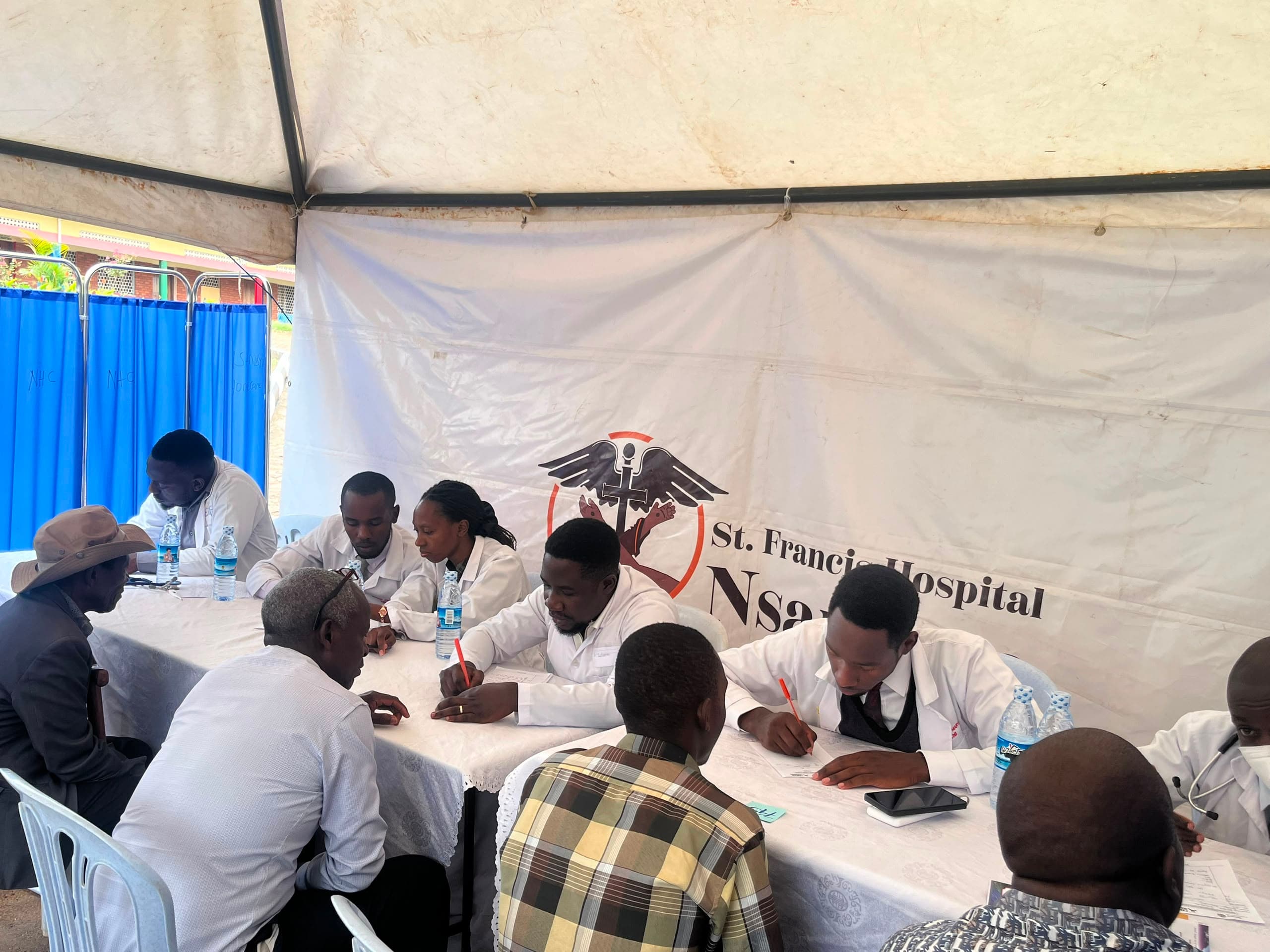 King Ceasor University Year 3.1 medical students at a community medical camp in Ggaba