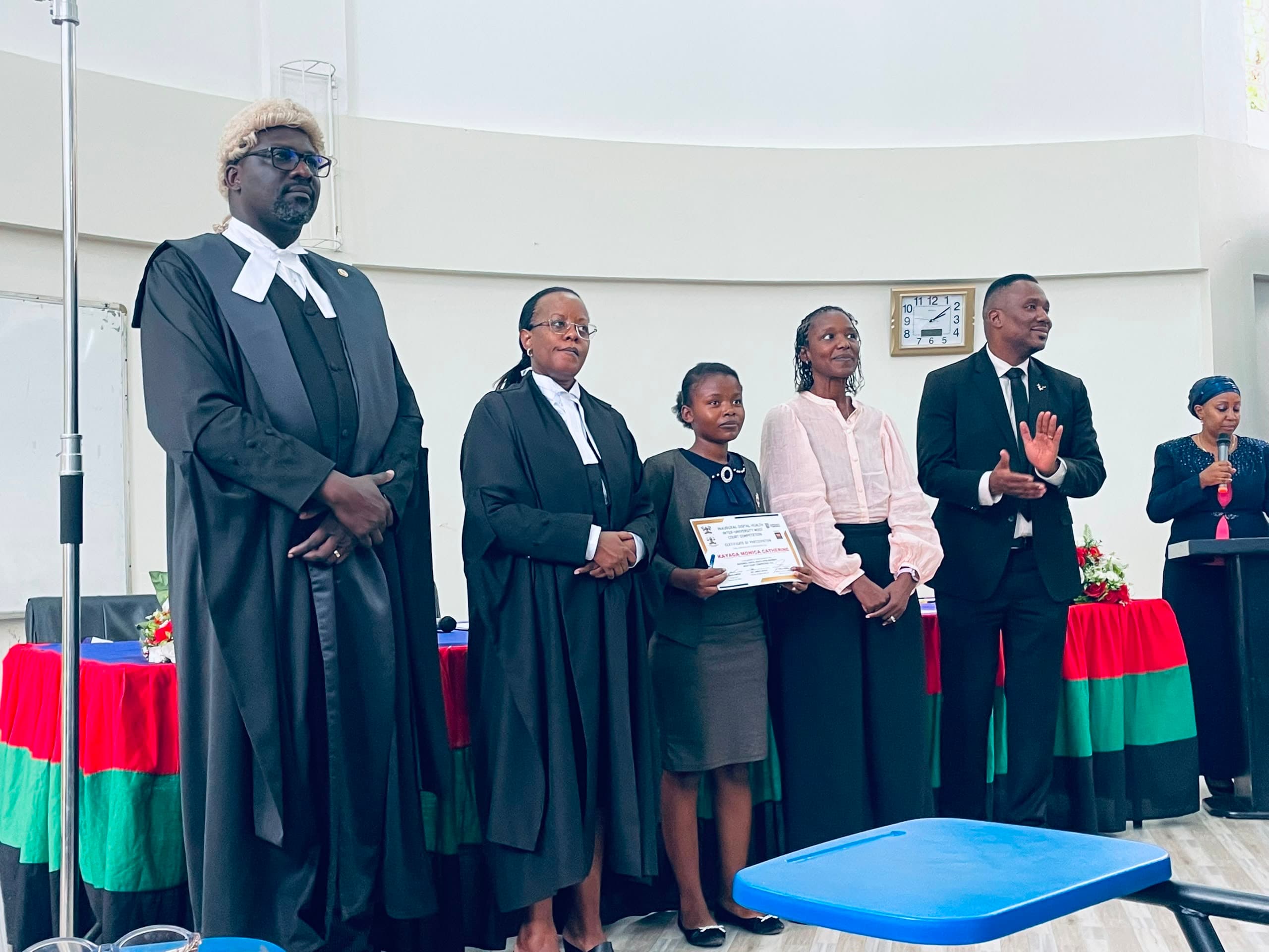 KCU law students at the Digital Health Inter-University Moot Court Competition at Makerere University