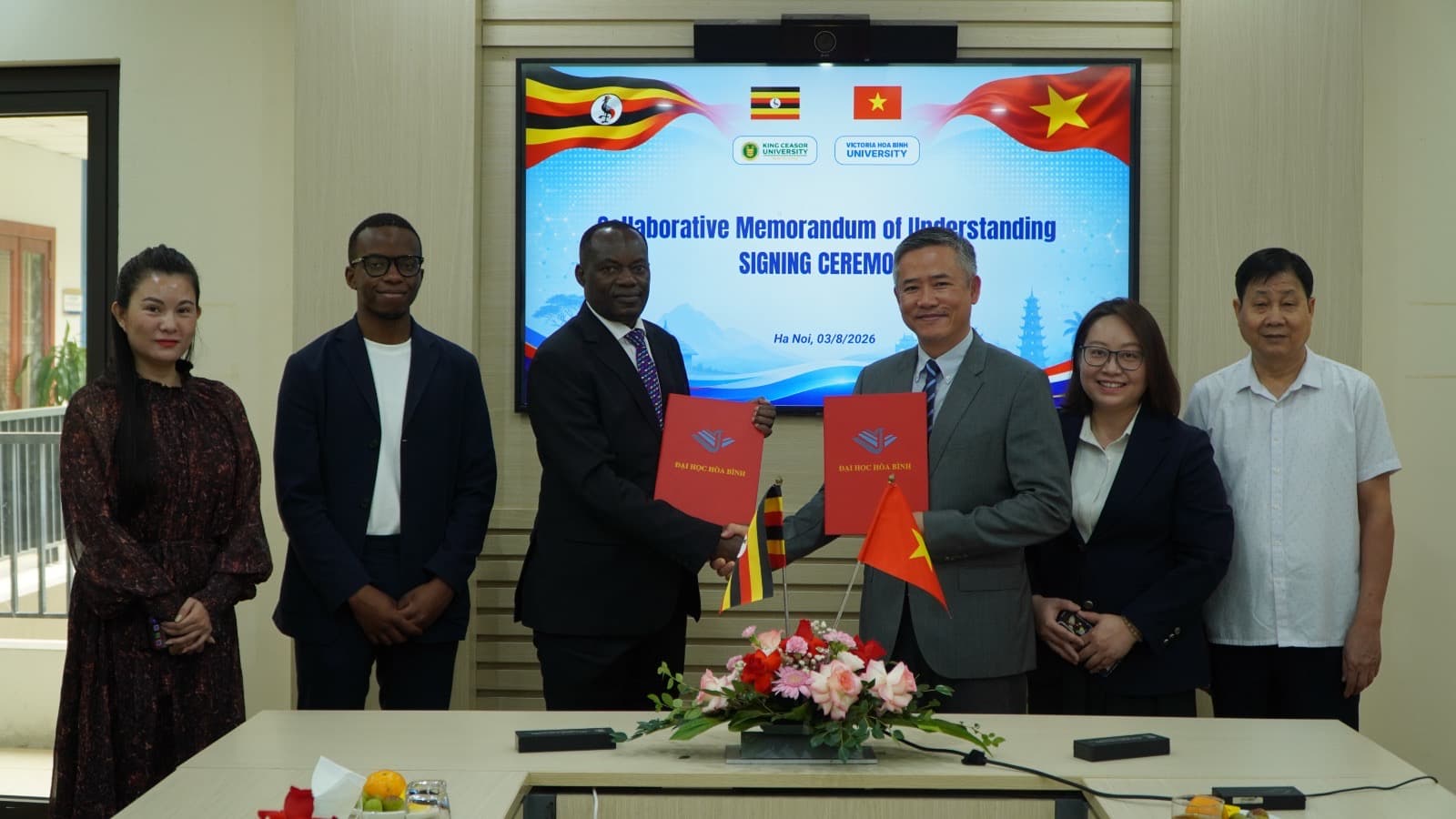King Ceasor University and Victoria Hoa Binh University signing ceremony for their Memorandum of Understanding